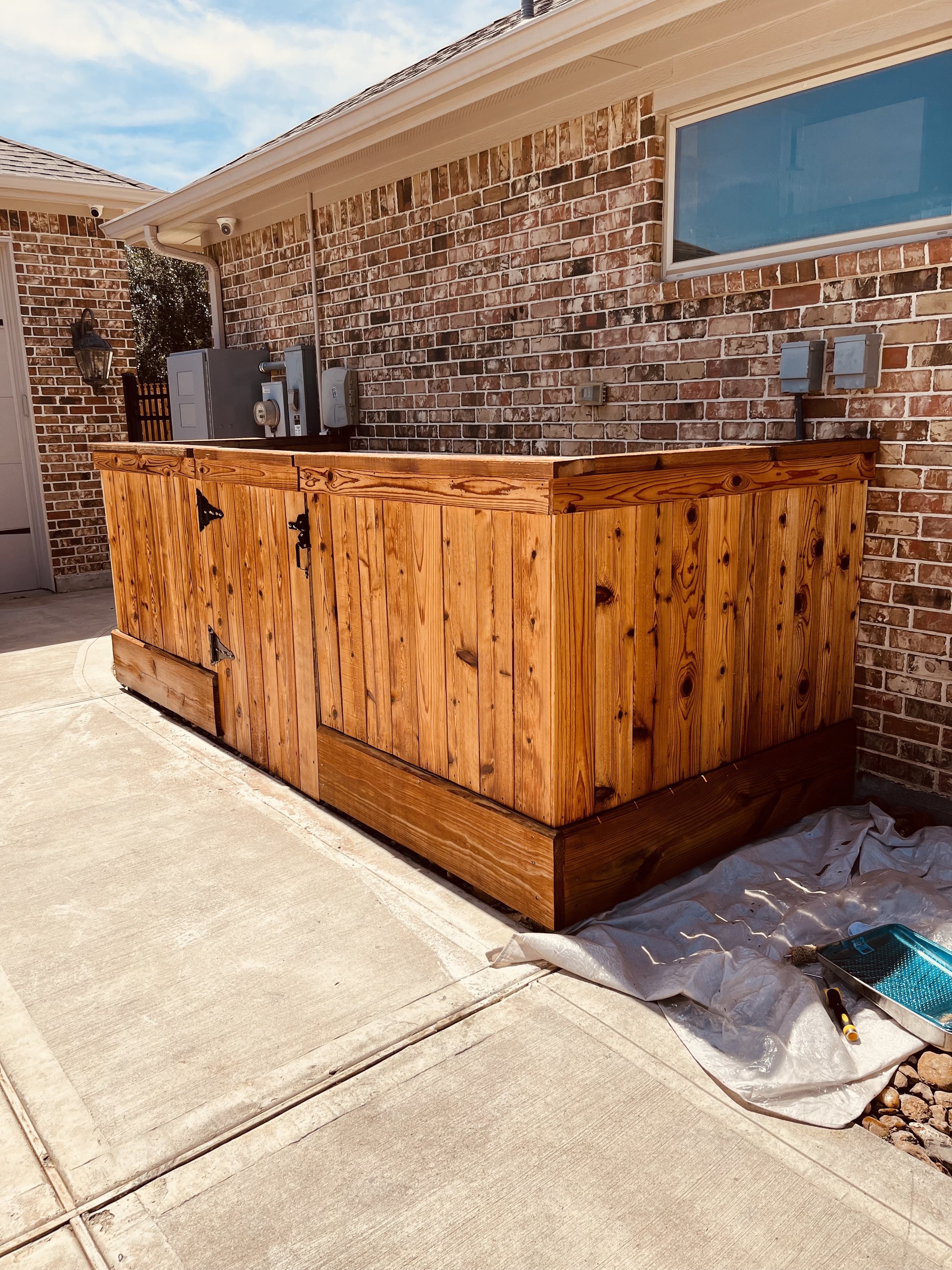 Fence staining